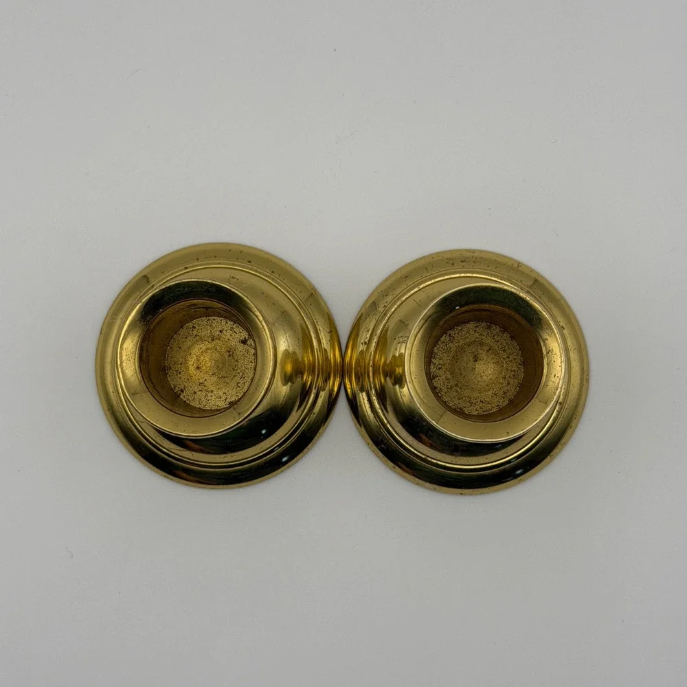 Partylite‎ Brass Candle Holders Set Gold Tone Taper Candlesticks Pair 2 - Picture 5 of 7